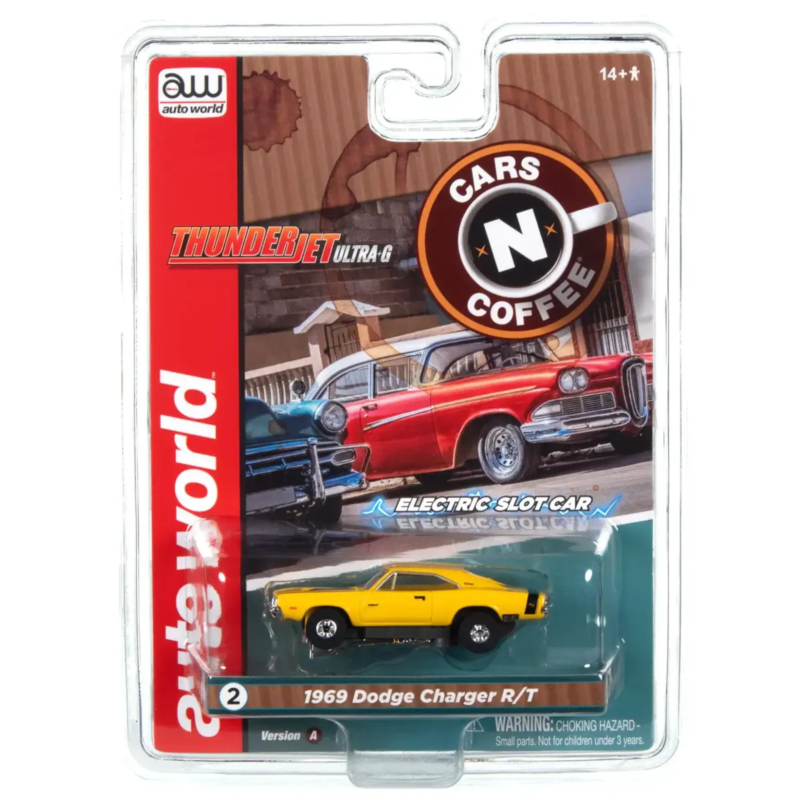 Auto World SC392A2 Auto World Thunderjet 1969 Dodge Charger R/T (Yellow) HO Scale Slot Car