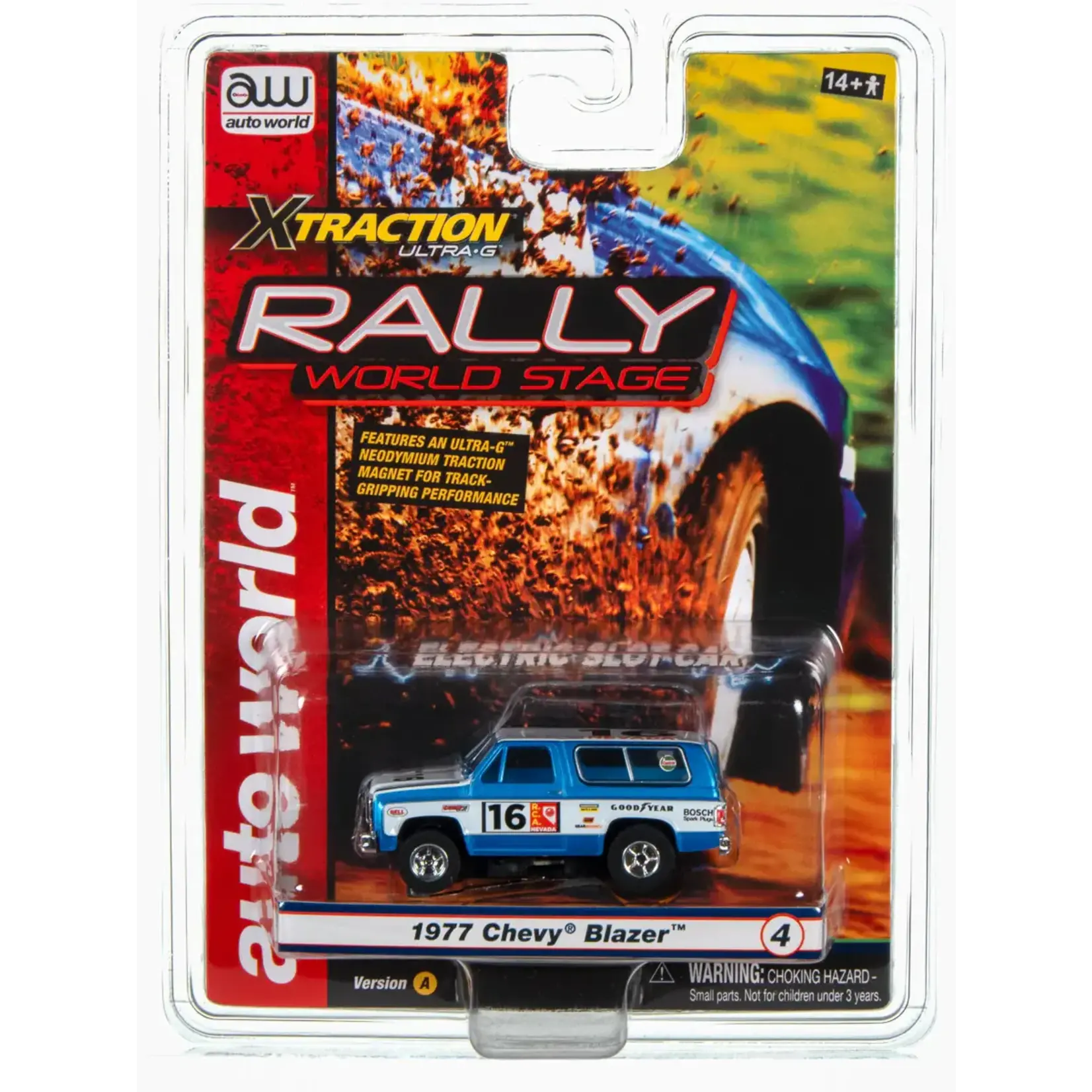 Auto World SC393A4 Auto World Xtraction 1977 Chevrolet Blazer (Blue, White) HO Slot Car