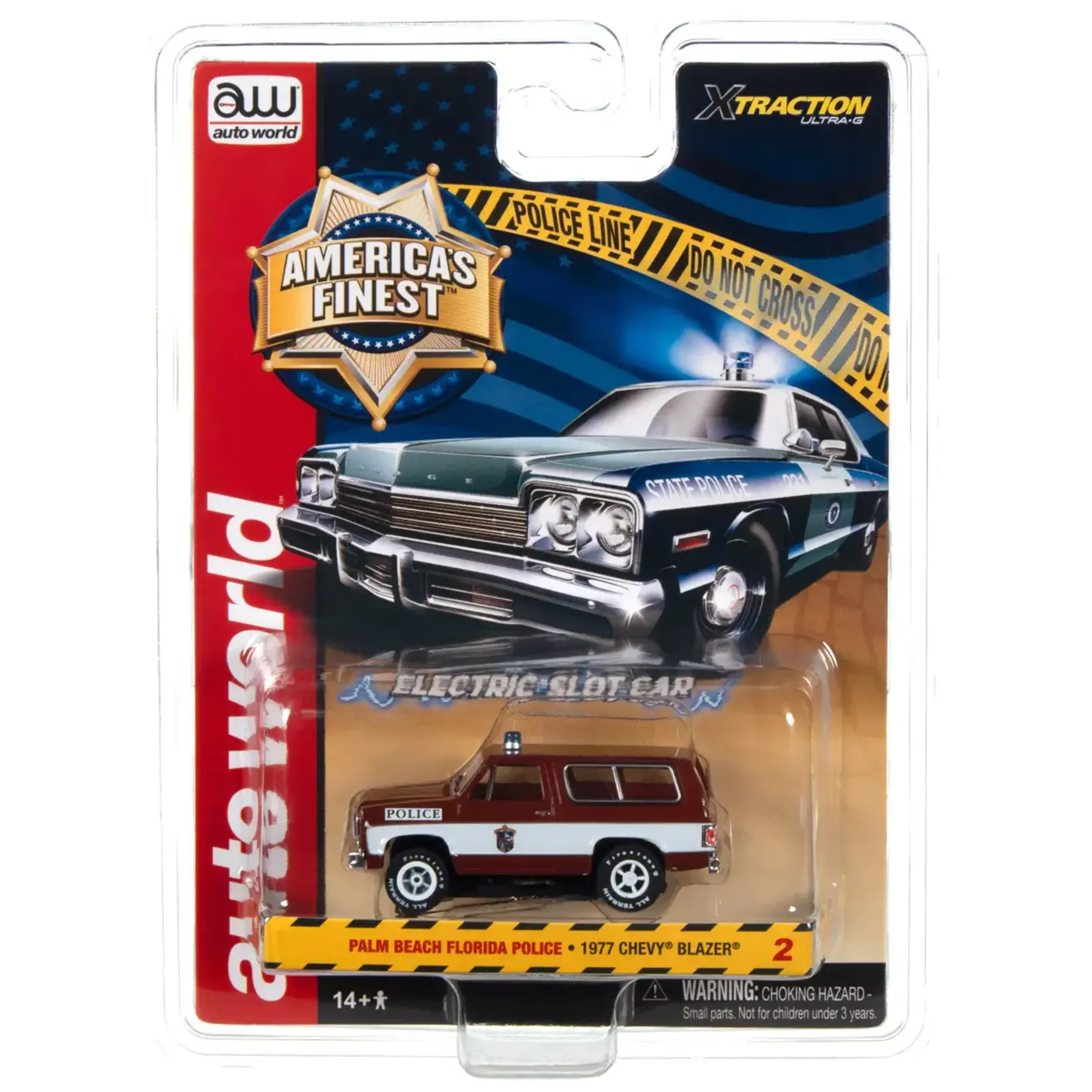 Auto World SC397A2 Auto World Xtraction 1977 Chevy Blazer Palm Beach Florida Police HO Scale Slot Car