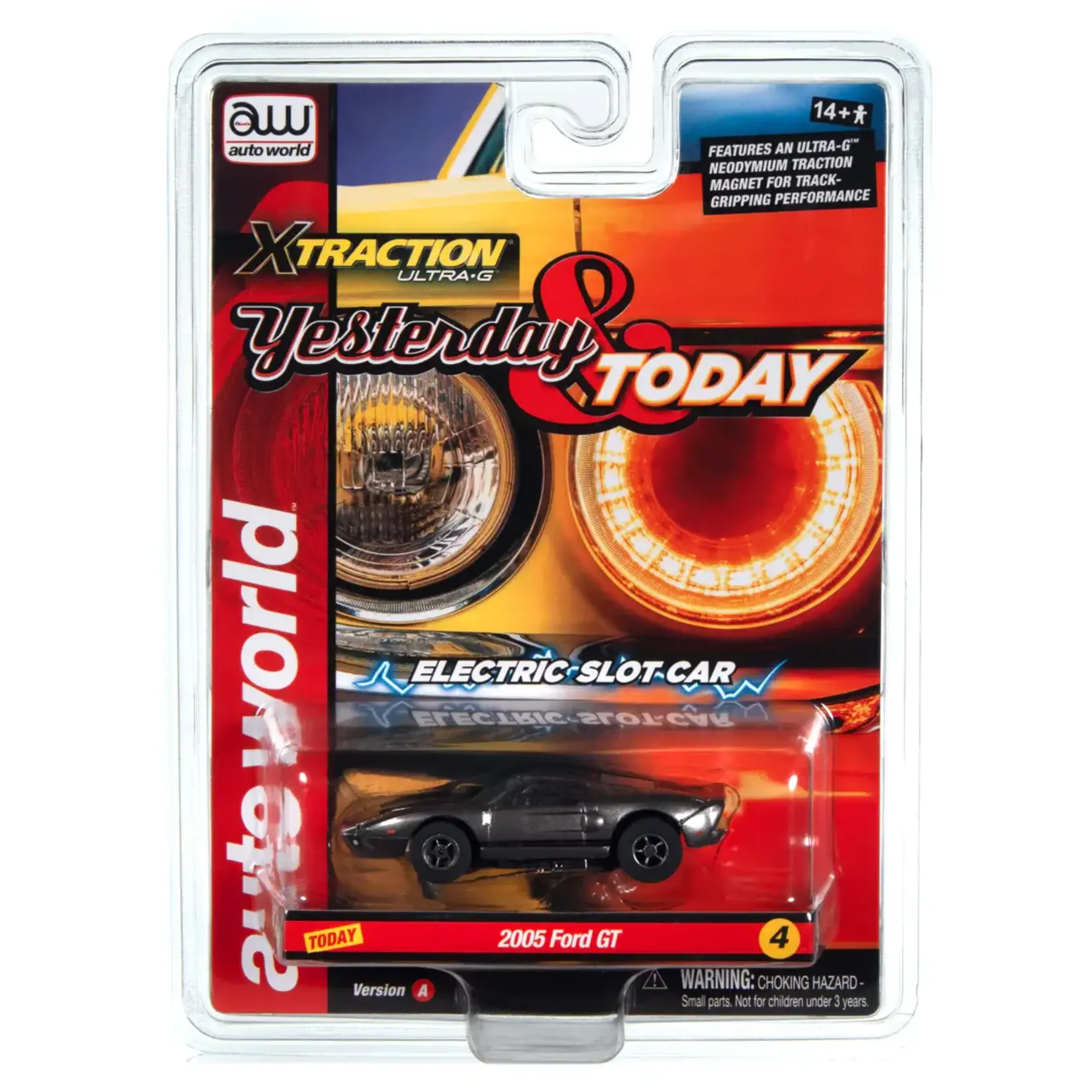 Auto World SC400A4 Auto World Xtraction 2005 Ford GT (Silver) HO Scale Slot Car