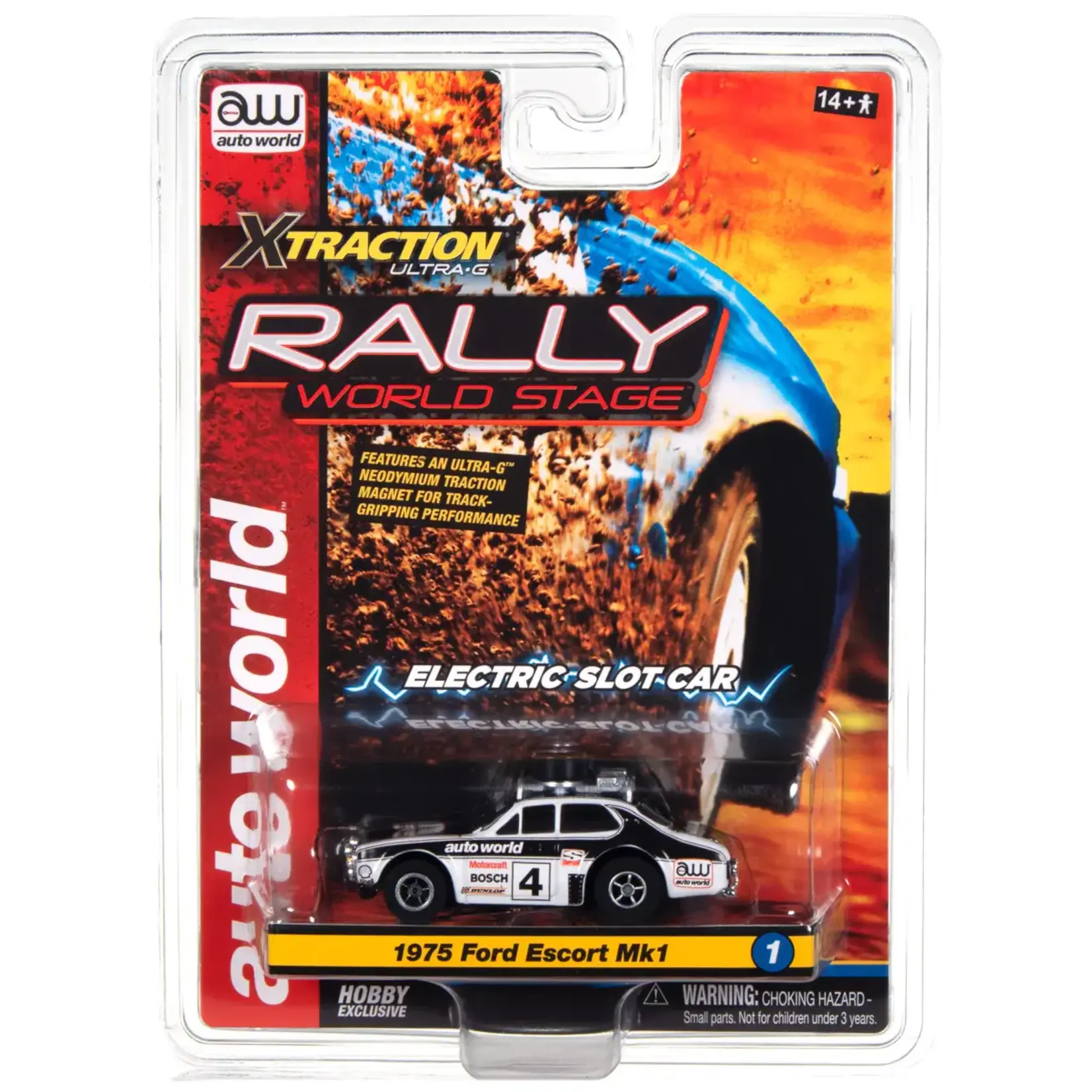 Auto World SC403A1 Auto World Xtraction 1975 Ford Escort MK1 HO Scale Slot Car