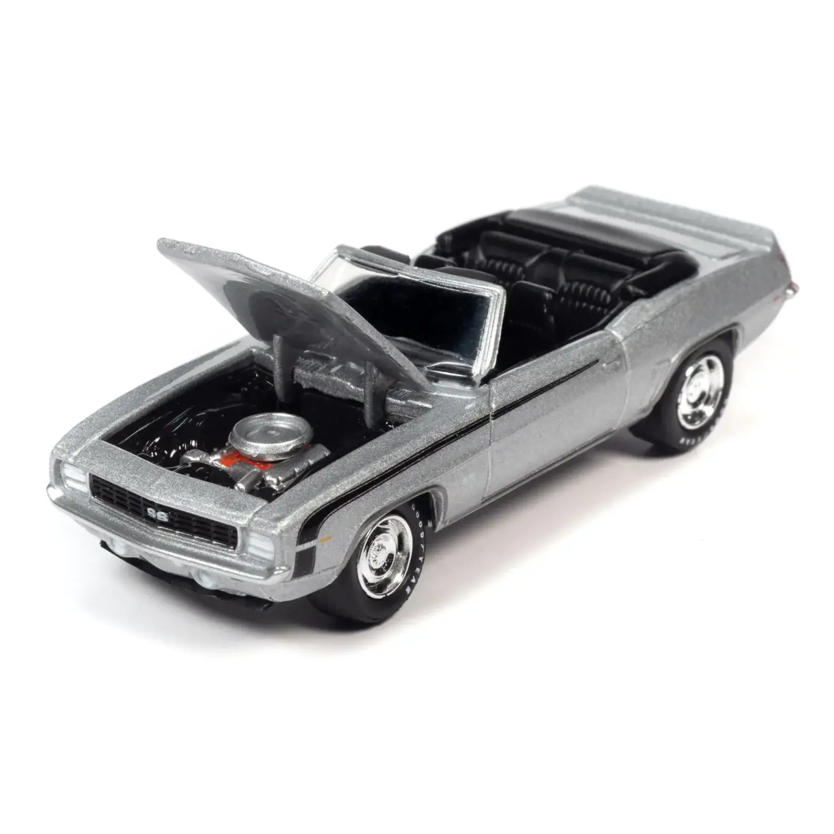 Johnny Lightning JLSP335B Johnny Lightning Muscle Cars 1969 Chevrolet Camaro RS/SS Convertible (Cortez Silver w/Black Hockey Side Stripe)