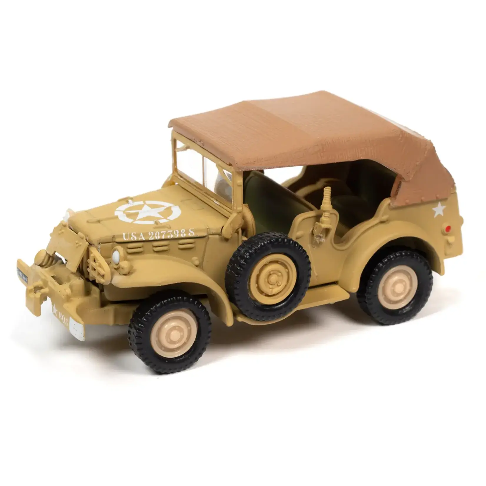 Johnny Lightning JLML006A1 Johnny Lightning Military WWII Dodge WC57 Command Car (1:64) (Tan w/Canvas Roof (Original US))