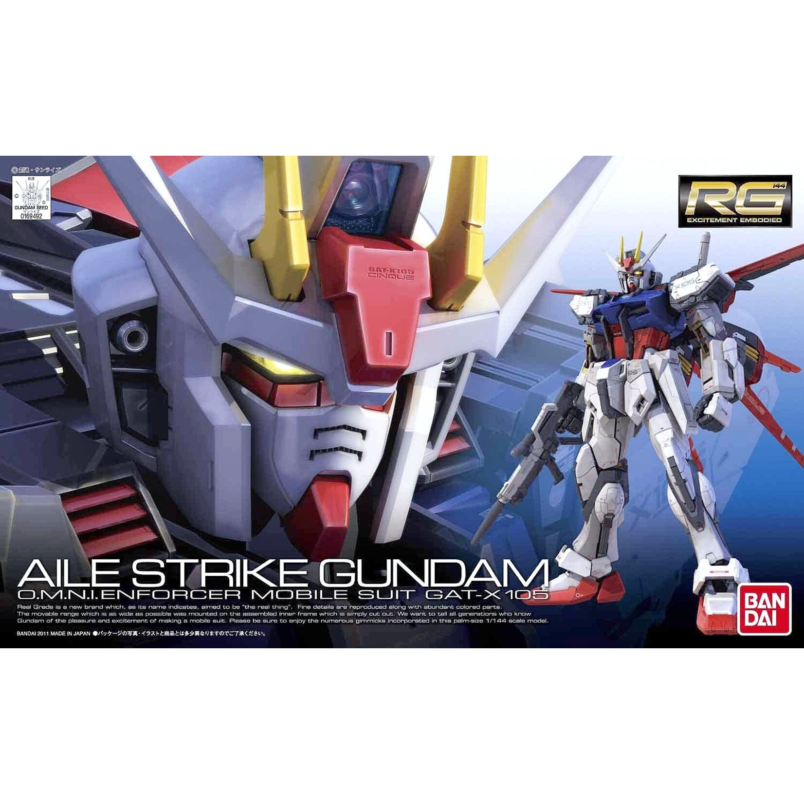 Bandai Bandai 2125946 RG #3 GAT-X105 Aile Strike Gundam "Gundam SEED"