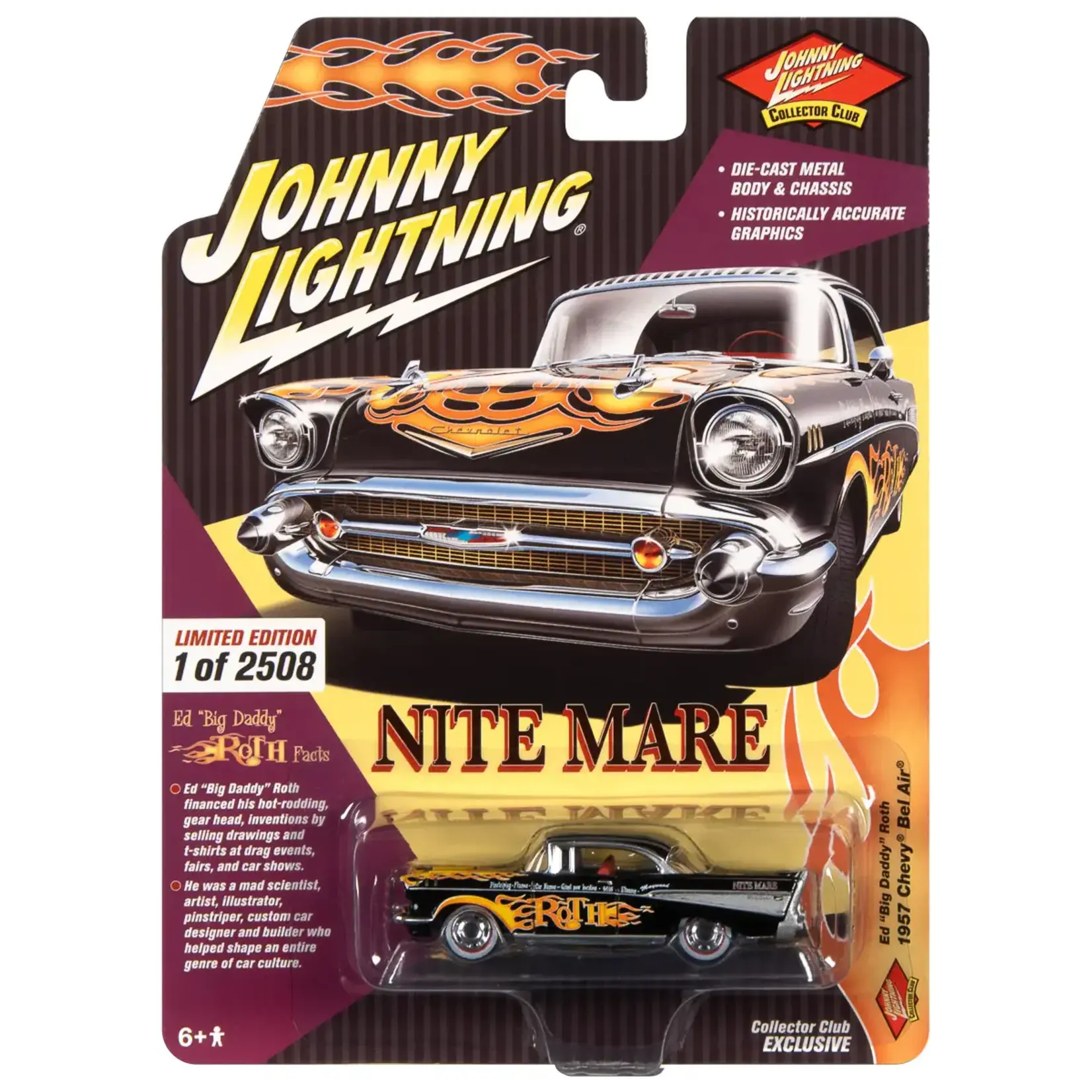 Johnny Lightning JLCC008 Johnny Lightning 1957 Chevy Bel Air (Ed Roth) (JL Collector Club Exclusive) 1:64 Scale Diecast