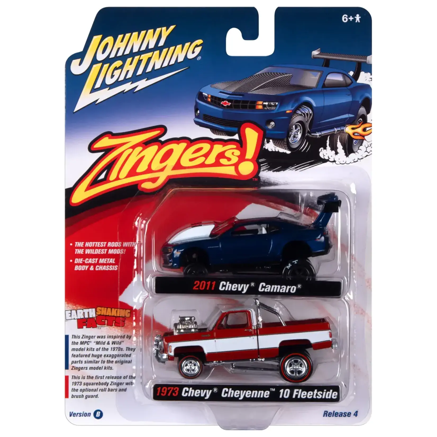 Johnny Lightning JLPK015zingersB Johnny Lightning 2021 Release 4 Zingers Version B (2-Pack) 1:64 Scale Diecast