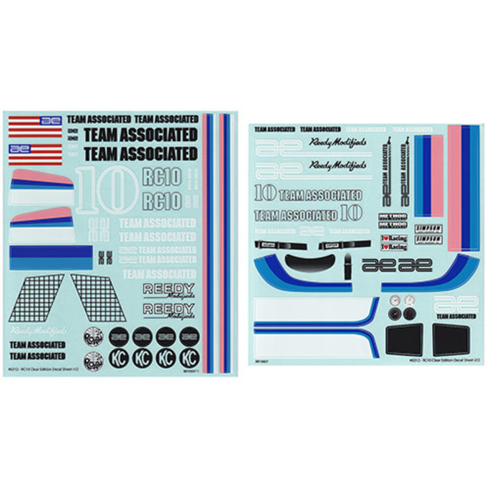 Team Associated ASC6312 Team Associated RC10CC Decal Sheets