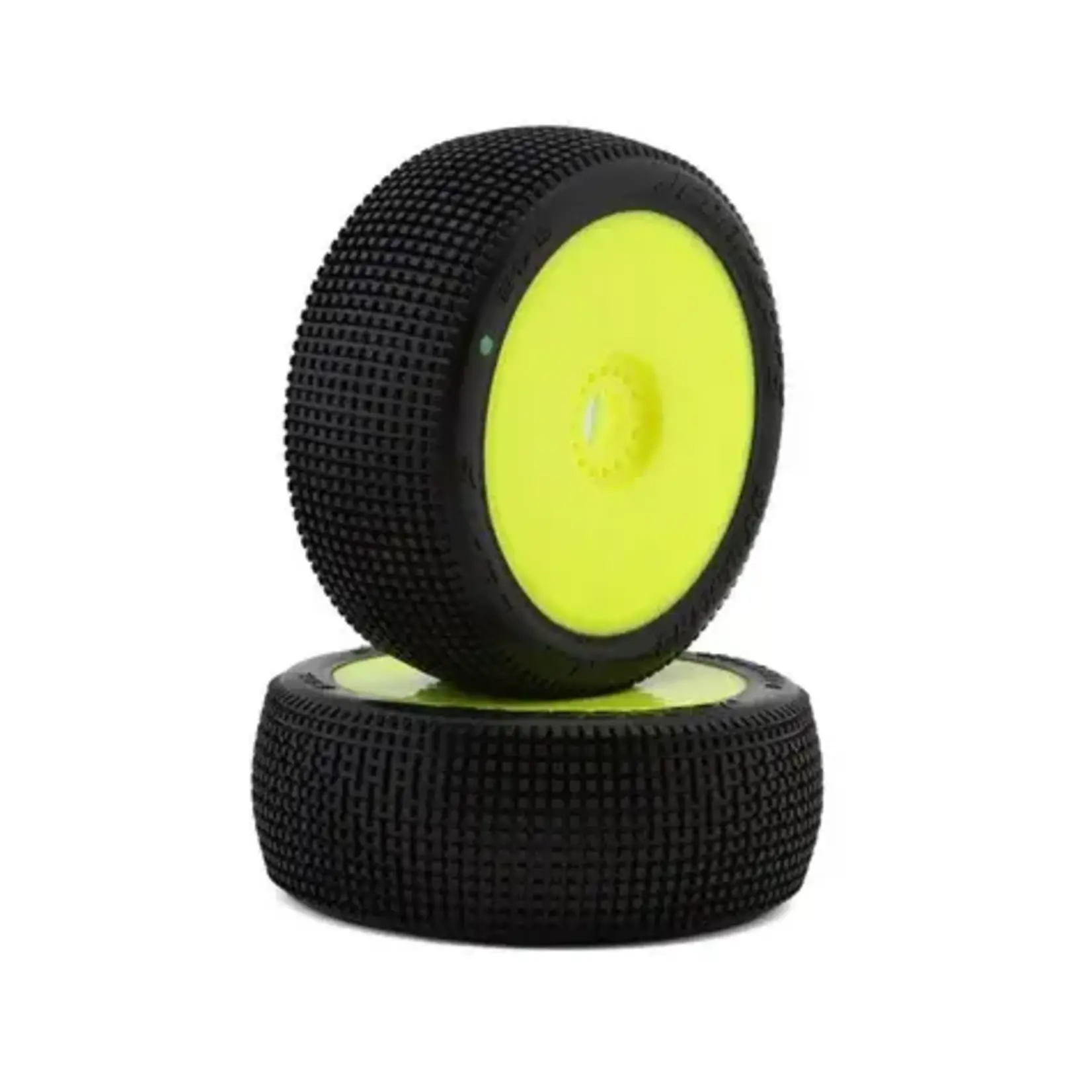 JConcepts JCO3175-22 JConcepts Stalkers 1/8 Pre-Mounted Buggy Tire (2) (Yellow) (Green)
