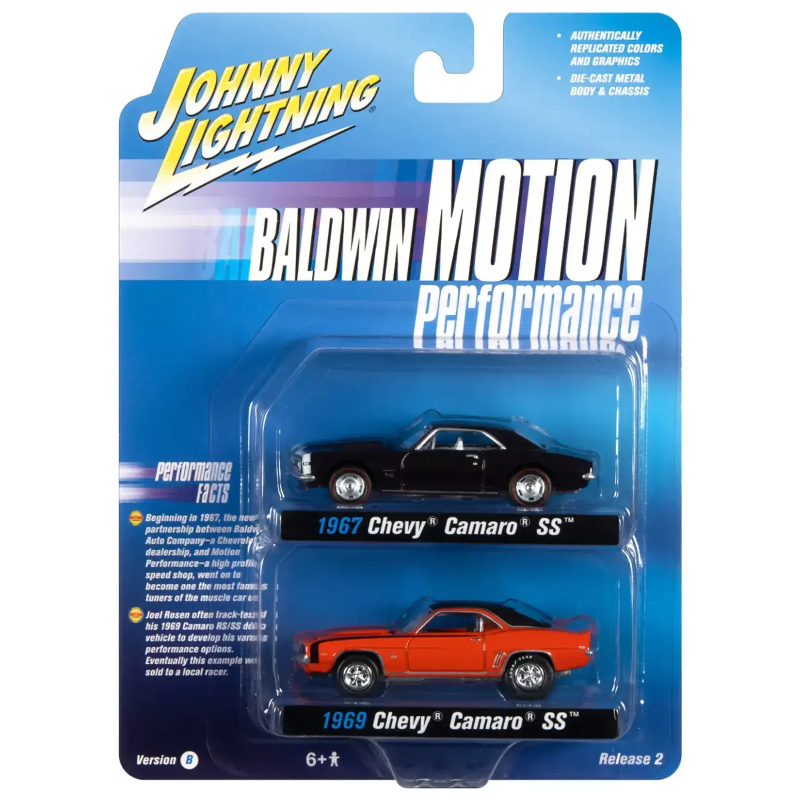 Johnny Lightning JLSP162B Johnny Lightning 2021 Release 2 Baldwin Motion Version B (2-Pack) 1:64 Scale Diecast