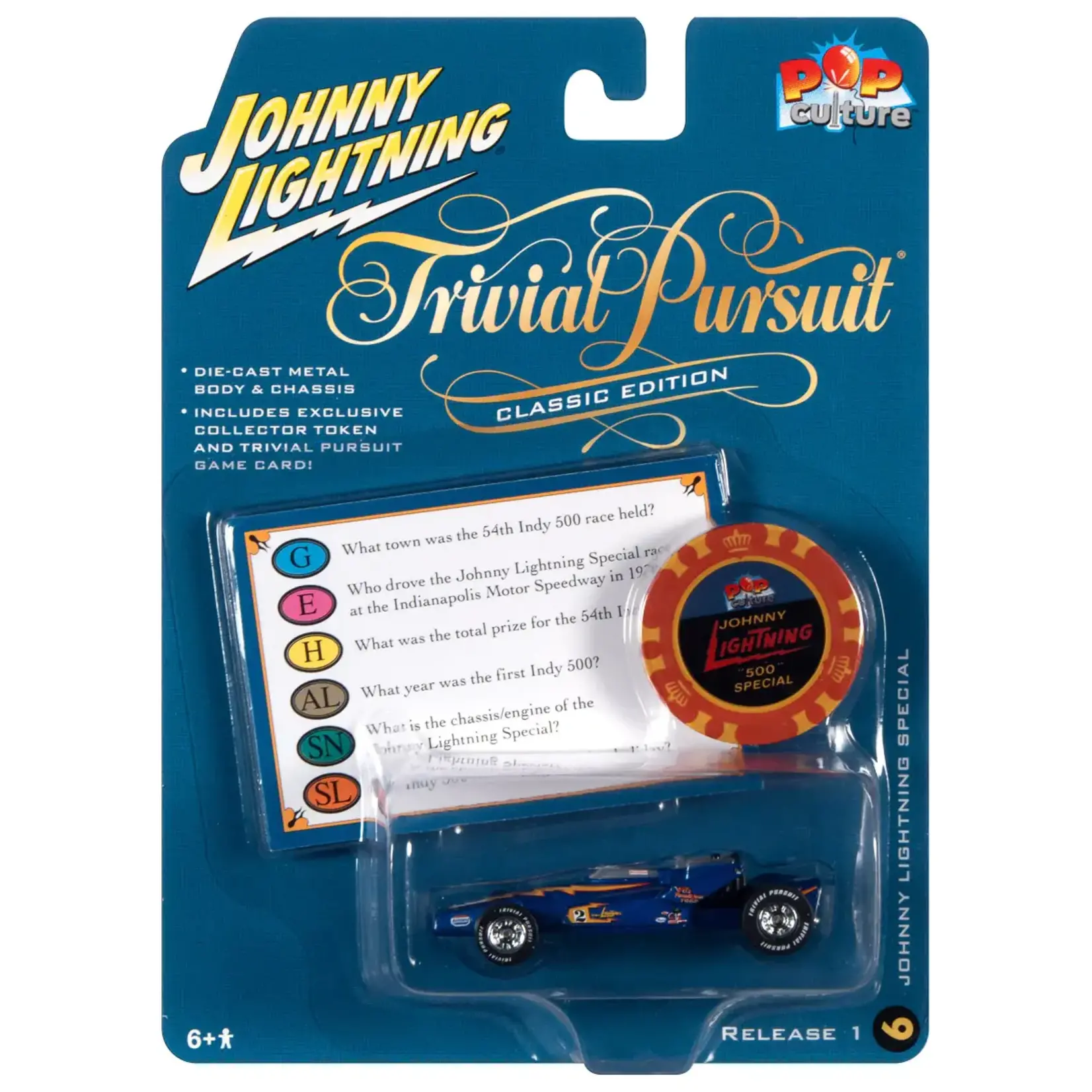 Johnny Lightning JLSP137 Johnny Lightning Pop Culture Trivial Pursuit Johnny Lightning Special & Poker Chip 1:64 Diecast