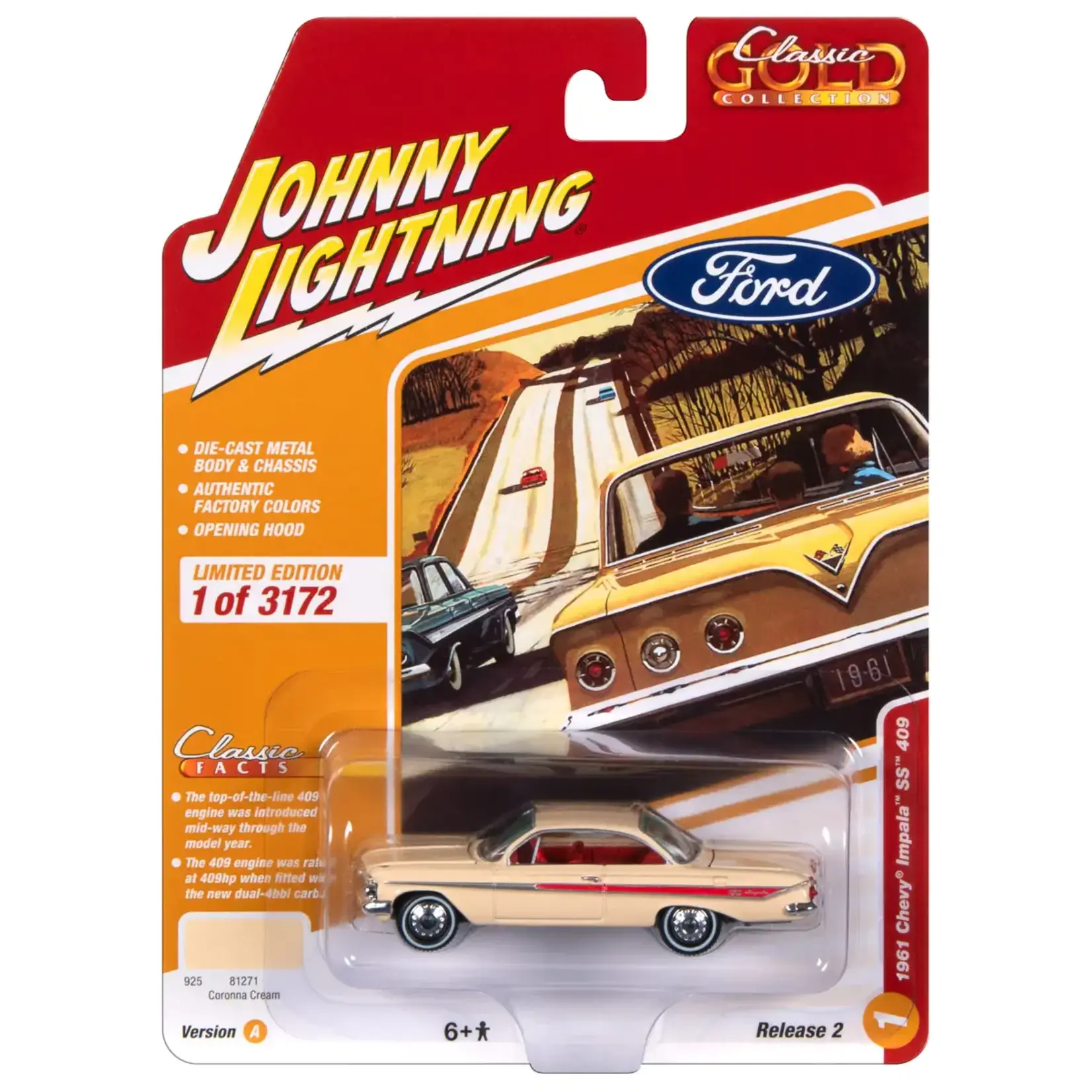 Johnny Lightning JLSP353A Johnny Lightning 1961 Chevrolet Impala (Coronna Cream)