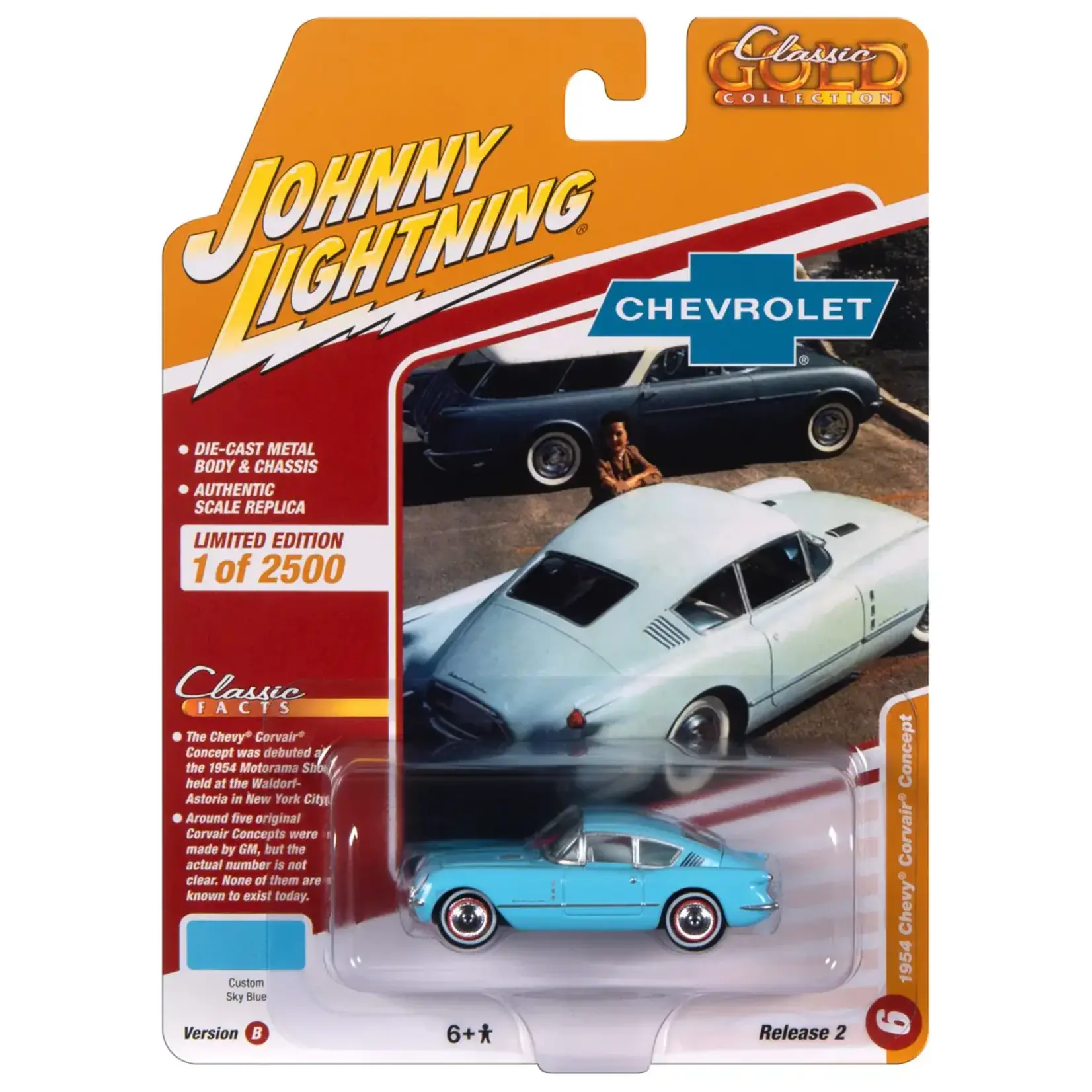 Johnny Lightning JLSP358B Johnny Lightning 1954 Chevrolet Corvair Concept Car (Sky Blue)