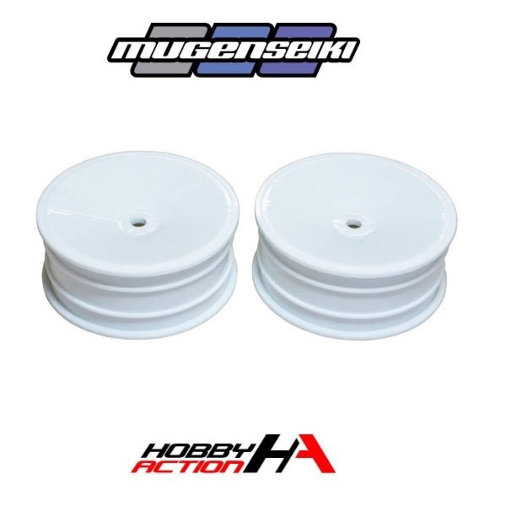 Mugen B2901W Mugen 2WD Front Wheels, 2.2in 12mm Hex, 2pcs. (White): MSB1