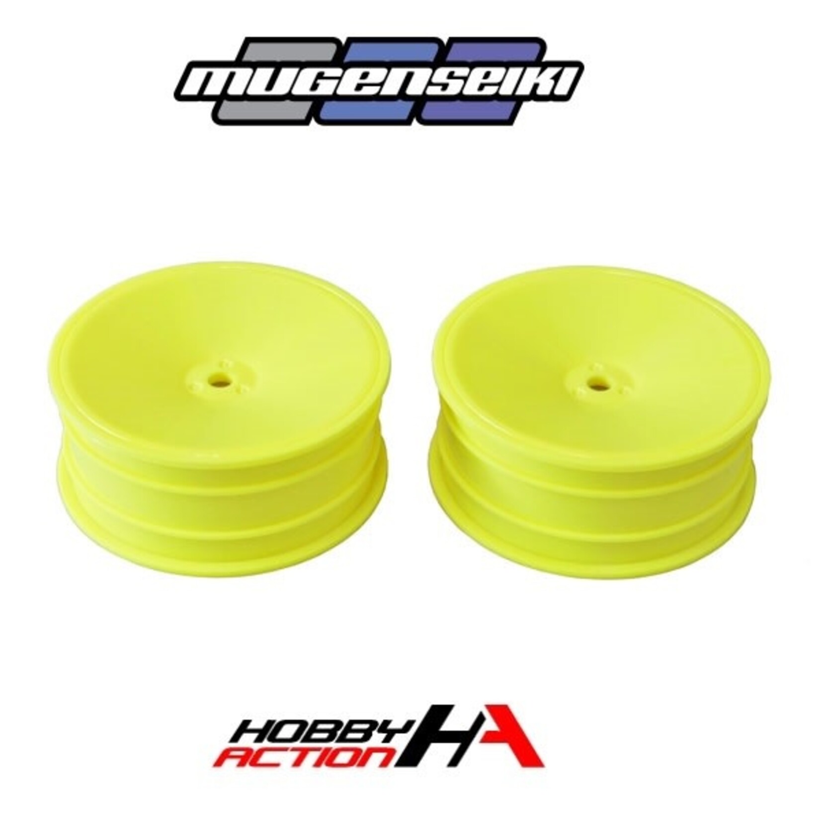 Mugen B2901Y Mugen 2WD Front Wheels, 2.2in 12mm Hex, 2pcs. (Yellow): MSB1