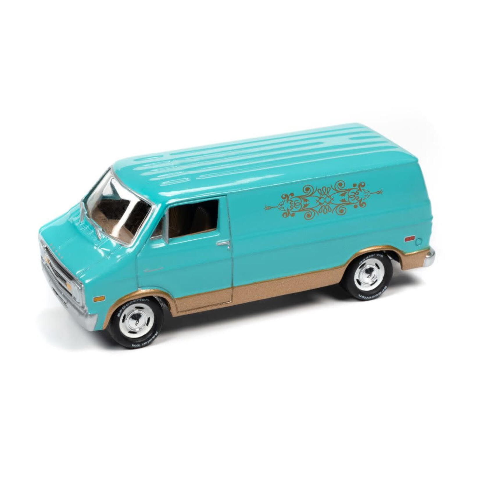Johnny Lightning JLSP167B Johnny Lightning Classic Gold 1976 Dodge Tradesman Van (Mint Green) 1:64 Scale Diecast