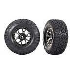 Traxxas TRA10187-BLKCR Traxxas Ford Raptor R Black Rear Wheels with BFG Tires (2)
