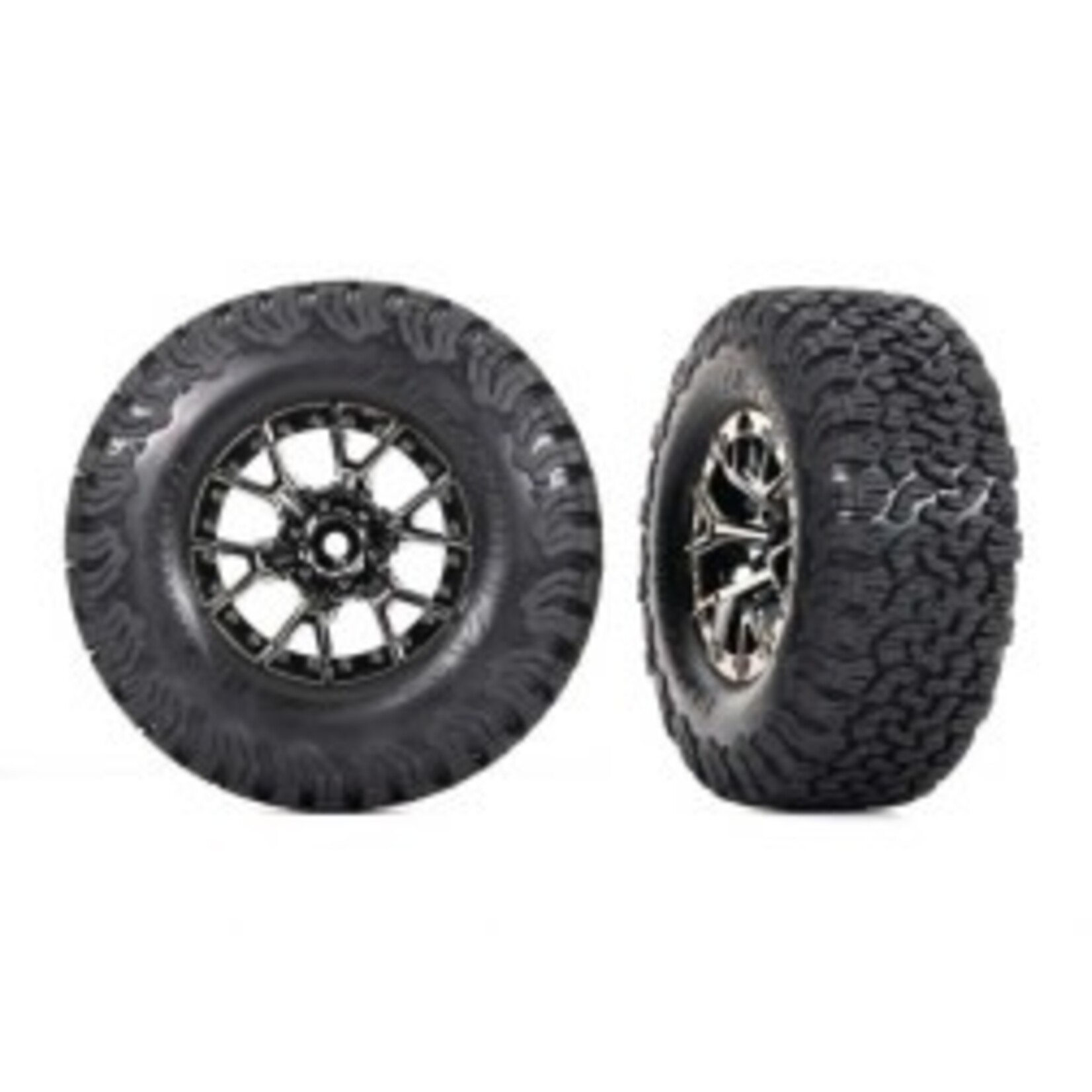 Traxxas TRA10187-BLKCR Traxxas Ford Raptor R Black Rear Wheels with BFG Tires (2)