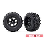 Traxxas TRA7871 Traxxas Black X-Maxx Wheels & Belted Sledgehammer Tires (2)