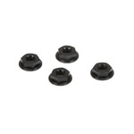 TLR TLR336003 TLR 4mm Low Profile Aluminum Serrated Locknut Set (4) (Black)