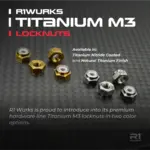 R1 R1-900017 R1 Wurks Titanium M3 Locknuts (Titanium Nitride Coated) (4)