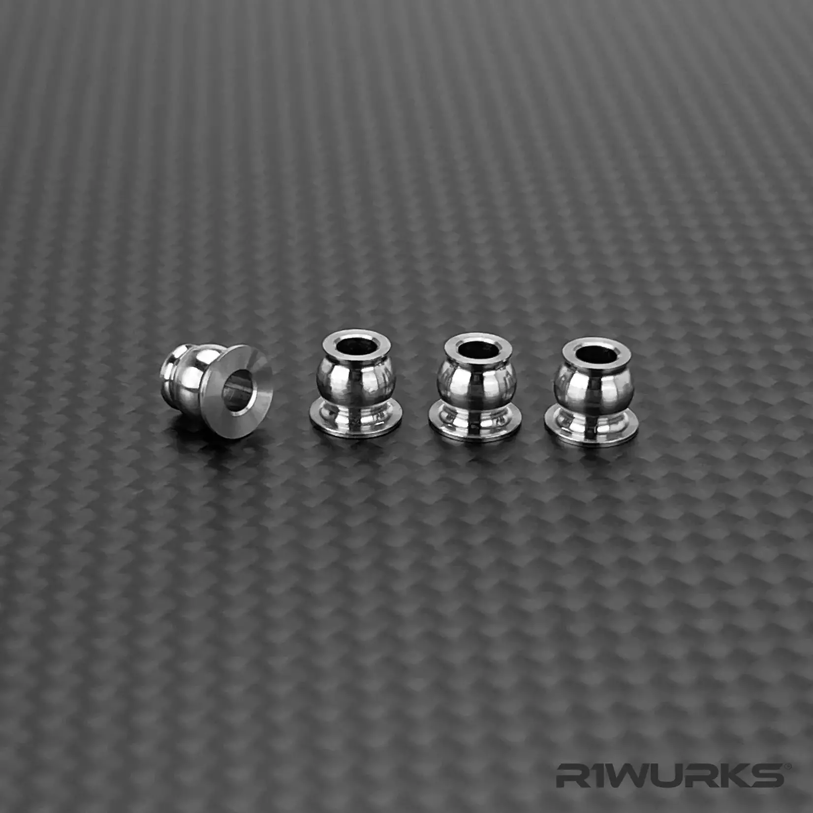 R1 R1900009-1 R1 Wurks Titanium Lower Shock Pivot Balls (Natural Finish)
