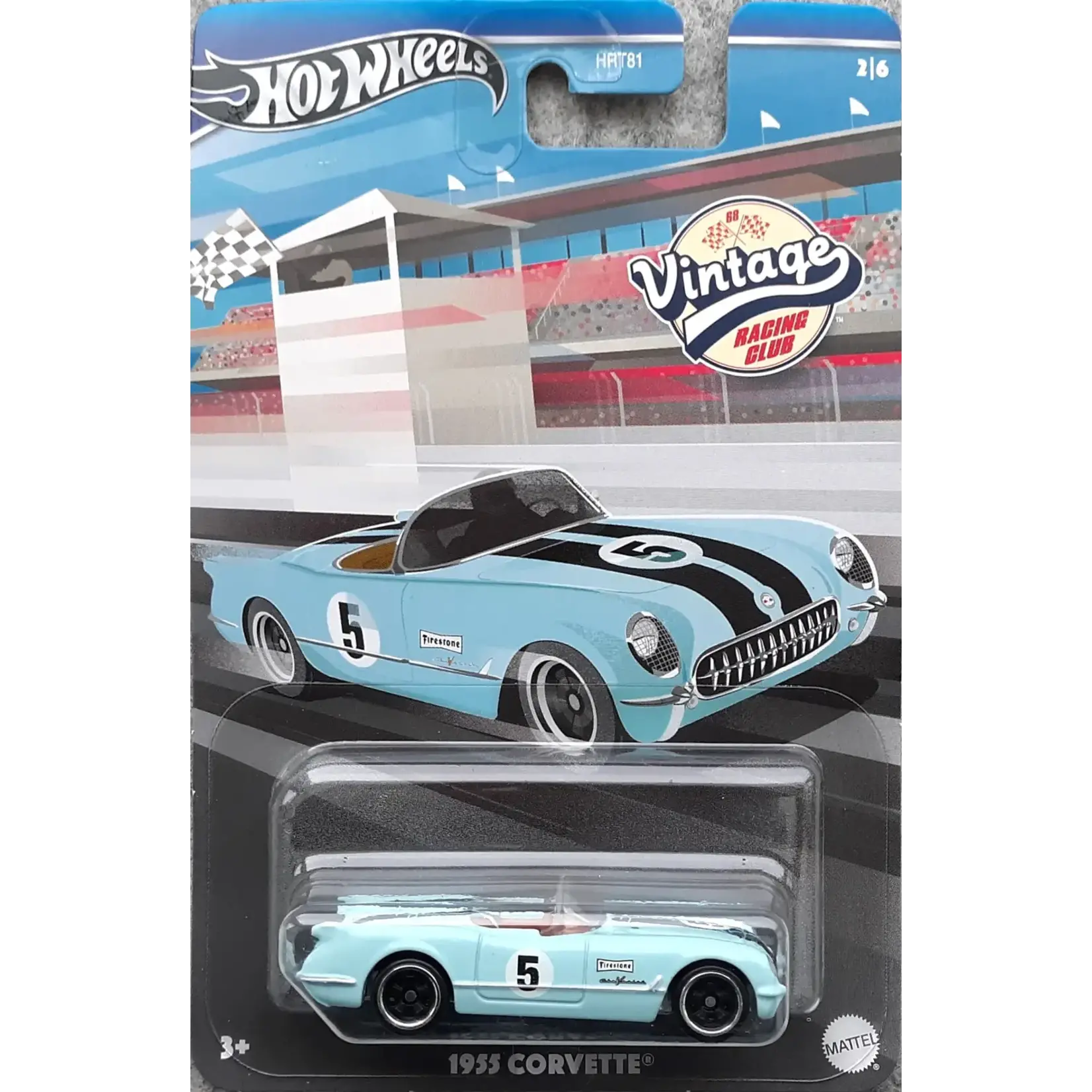 Mattel 2023 Hot Wheels "Vintage Racing Club" 1955 CORVETTE 2/6