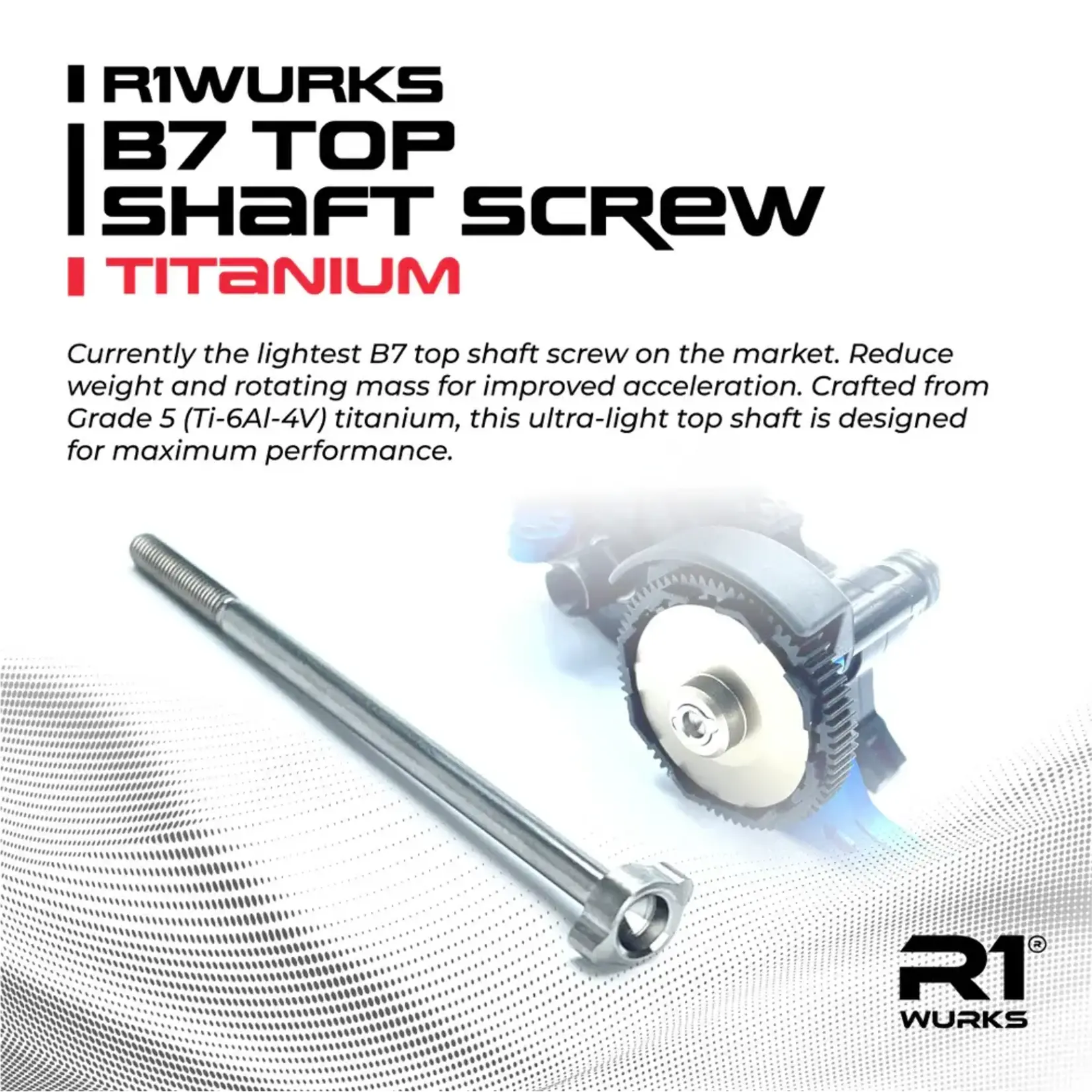 R1 R1900038 R1  B7 Top Shaft Screw, Titanium