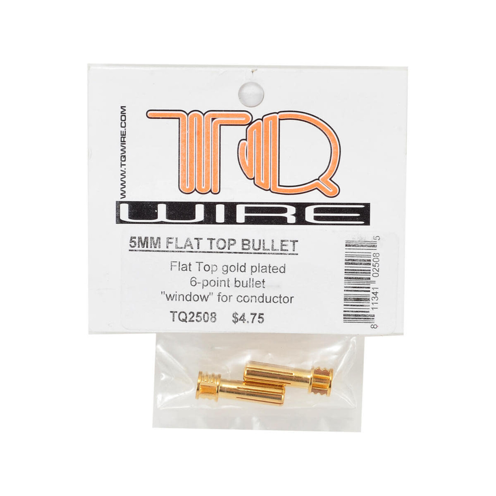 TQ Wire TQWC2508 TQ Wire 5mm "Flat Top" Male Bullet Connector (Gold) (2)
