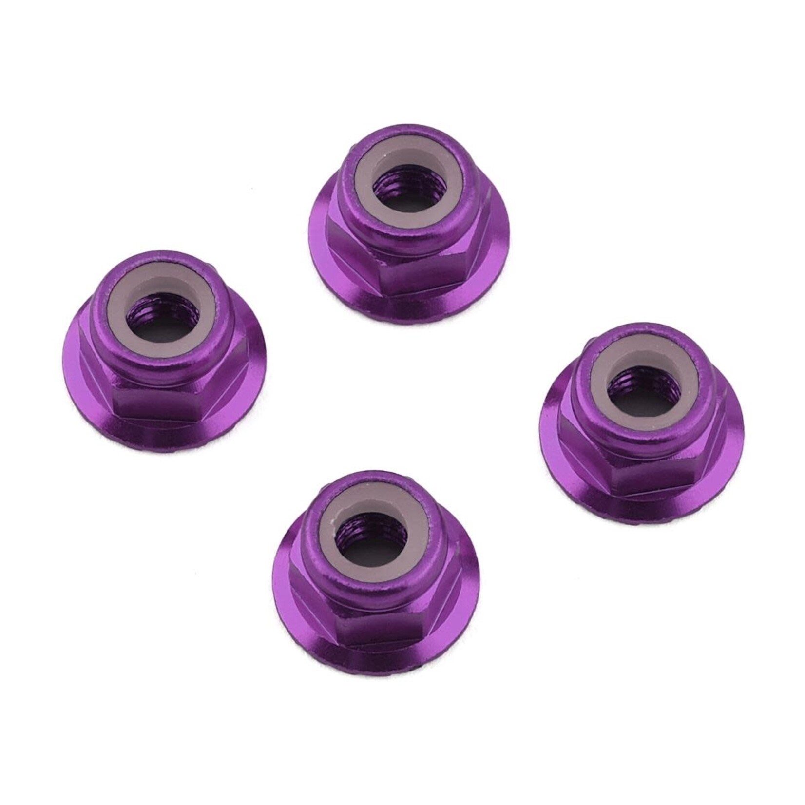 1UP 1UP80522 1Up Racing Aluminum Locknuts M4 Flanged & Serrated - Purple