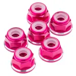 1UP 1UP80548 1Up Racing 7075 Aluminum M3 Flanged Locknuts - Pink Shine - 6pcs