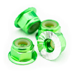 1UP 1UP80572 1Up Racing Aluminum Locknuts M4 Flanged & Serrated - Green