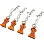 Hot Racing HRAAC03EZ03 Hot Racing 1/10 Aluminum EZ Pulls w/Body Clips (Orange) (4)