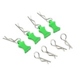 Hot Racing HRAAC03EZ05 Hot Racing 1/10 Aluminum EZ Pulls w/Body Clips (Green) (4)