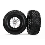 Traxxas TRA6892 Traxxas Satin Chrome & Black Wheels w/ SCT Tires (2)