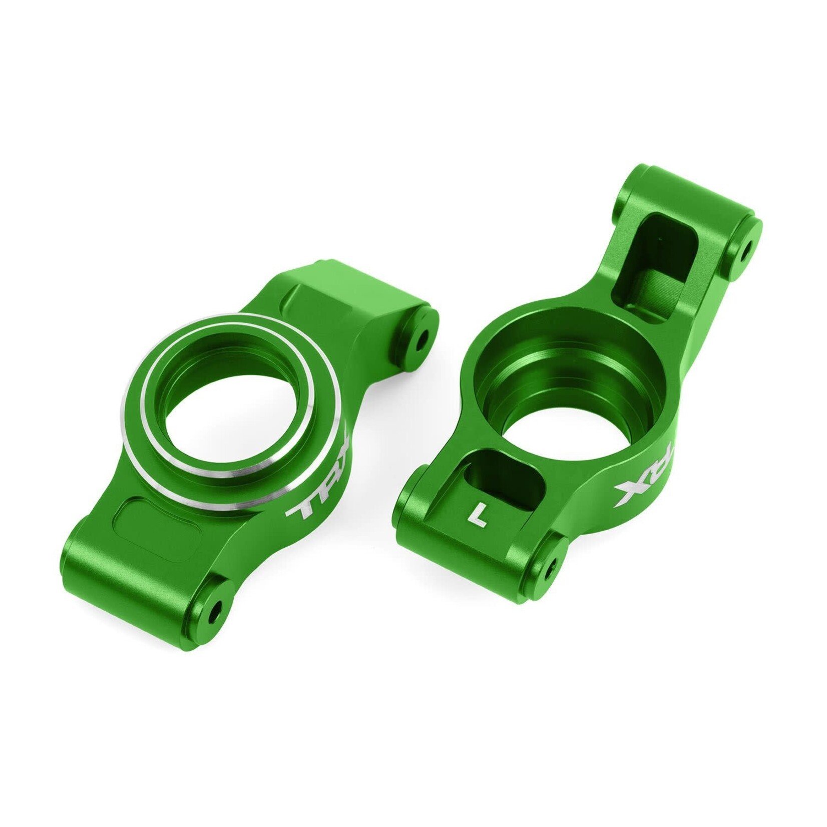 Traxxas **TRA7852-GRN Carriers, stub axle (green-anodized 6061-T6 aluminum) (left & right)