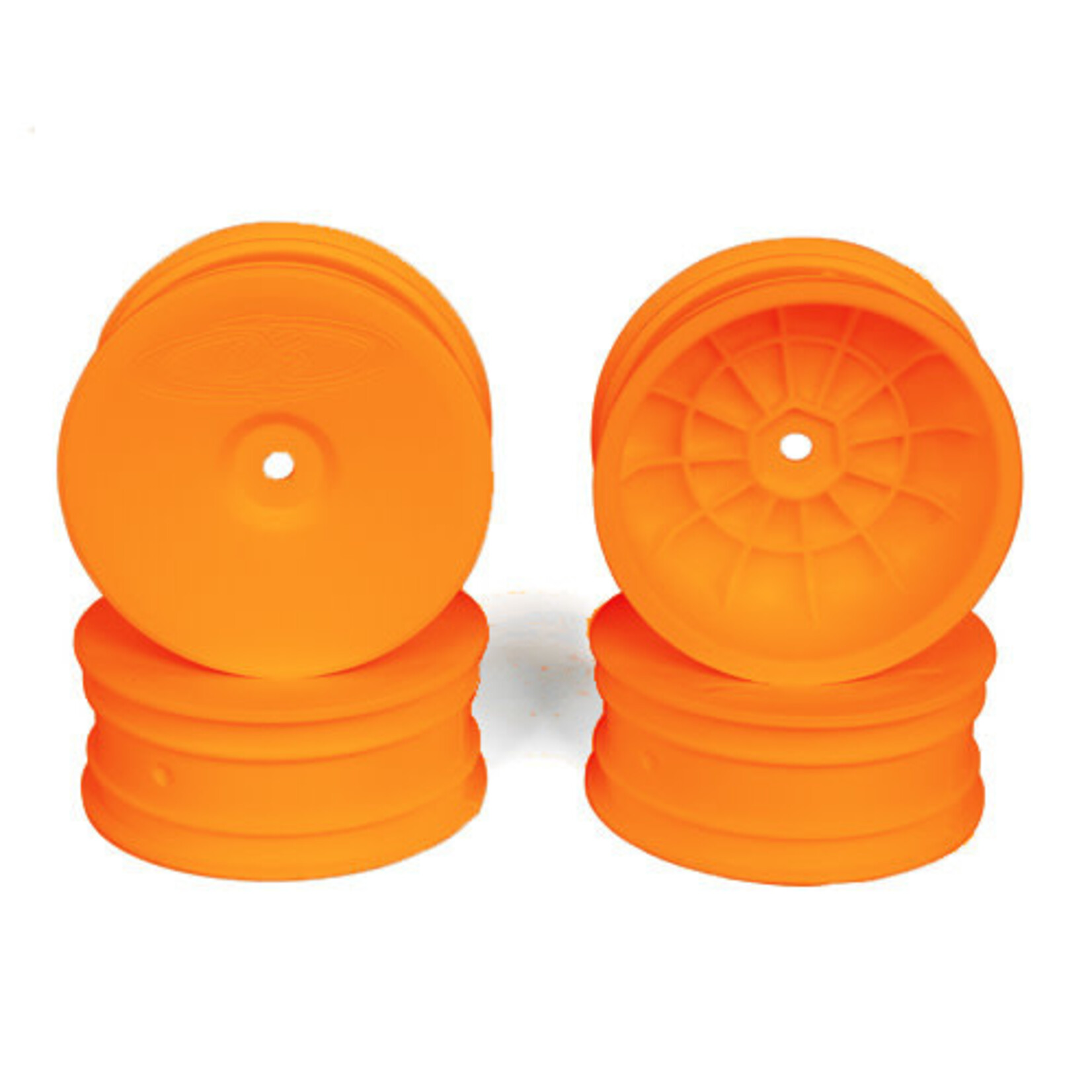 DE Racing DERSB4AFO DE Racing Speedline Buggy Wheels for Associated B6.1 / Kyosho RB6 / Front / Orange (4 pcs)