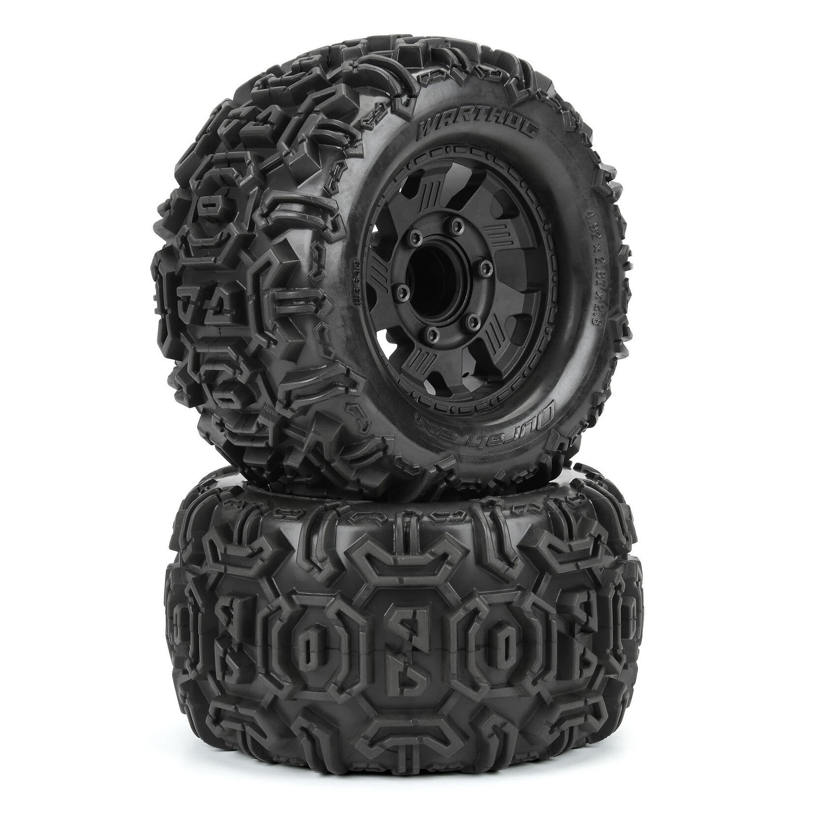 DuraTrax DTX564310 DuraTrax Warthog 2.8" Pre-Mounted Tires (Black) (2) w/Ripper Wheels & Removable 12mm Hex