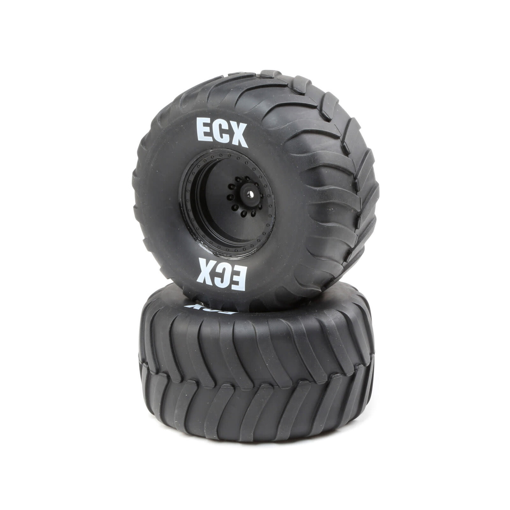 ECX ECX43016 ECX R/L Premounted Tire, Black Wheel (2): 1/10 2WD AMP Crush