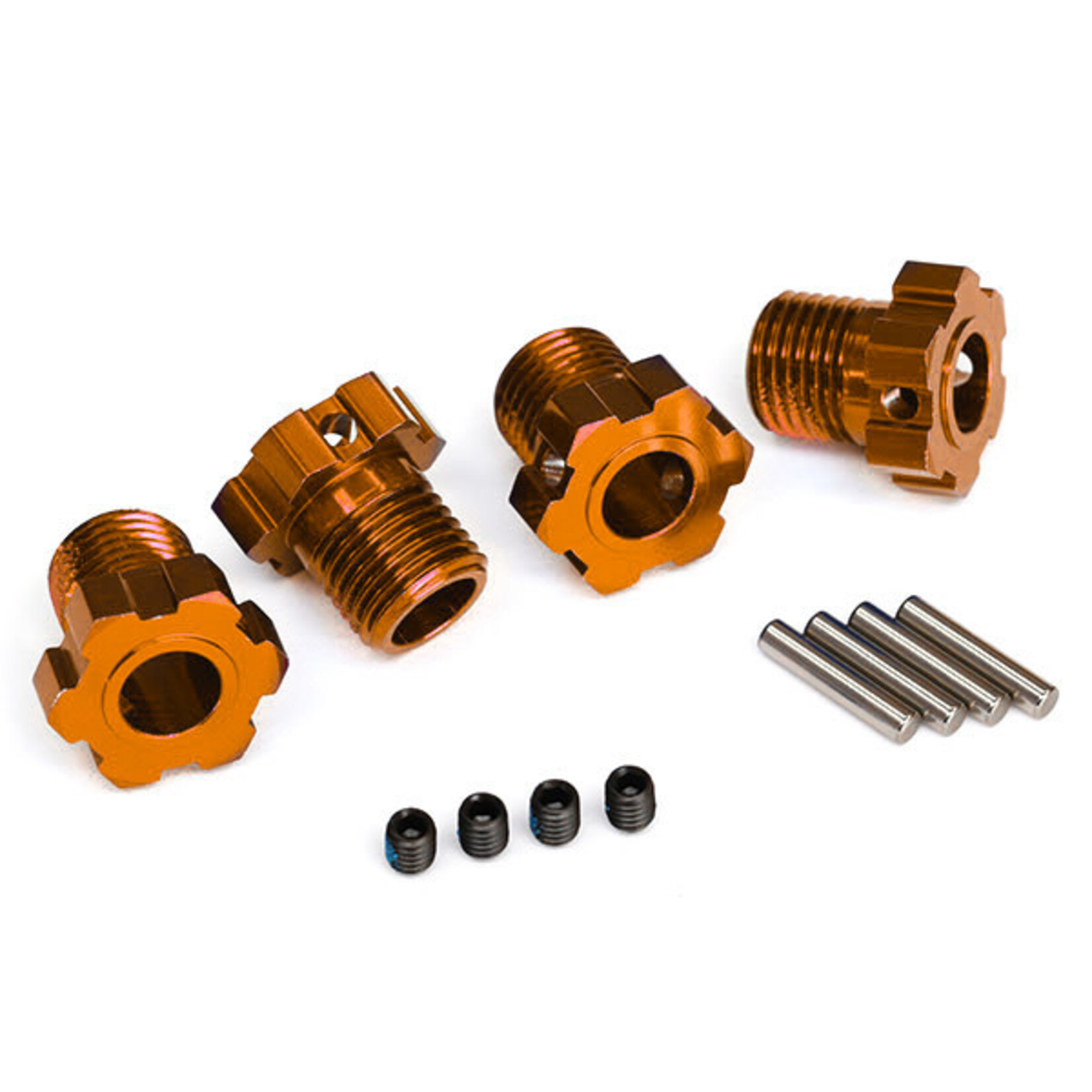 Traxxas TRA8654A Traxxas 17 mm Orange Aluminum Splined Wheel Hubs (4)