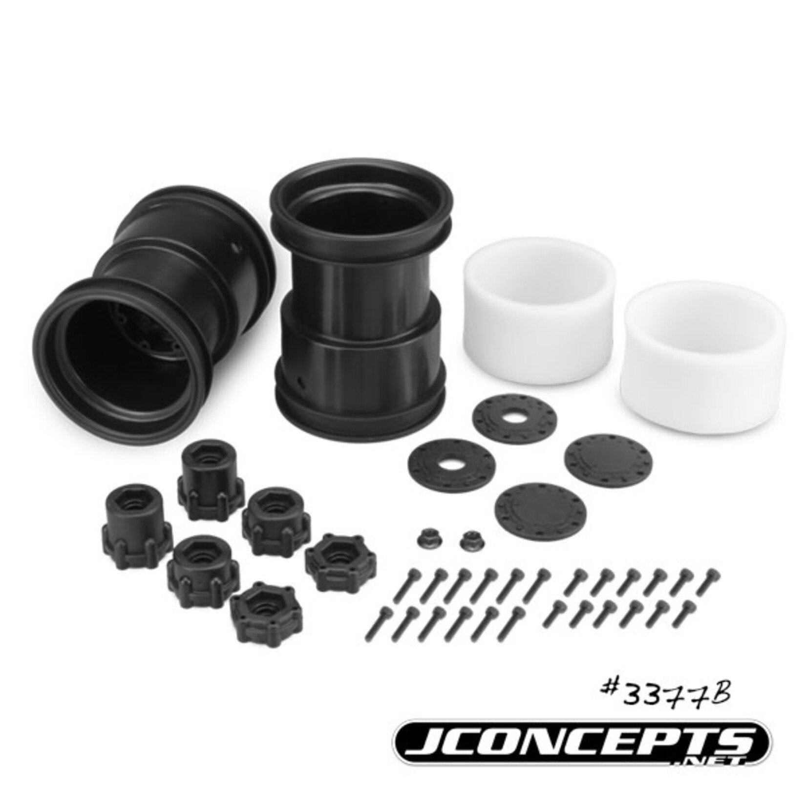 JConcepts JCO3377B JConcepts Tribute 2.6x3.6" Monster Truck Wheel (Black) (2)