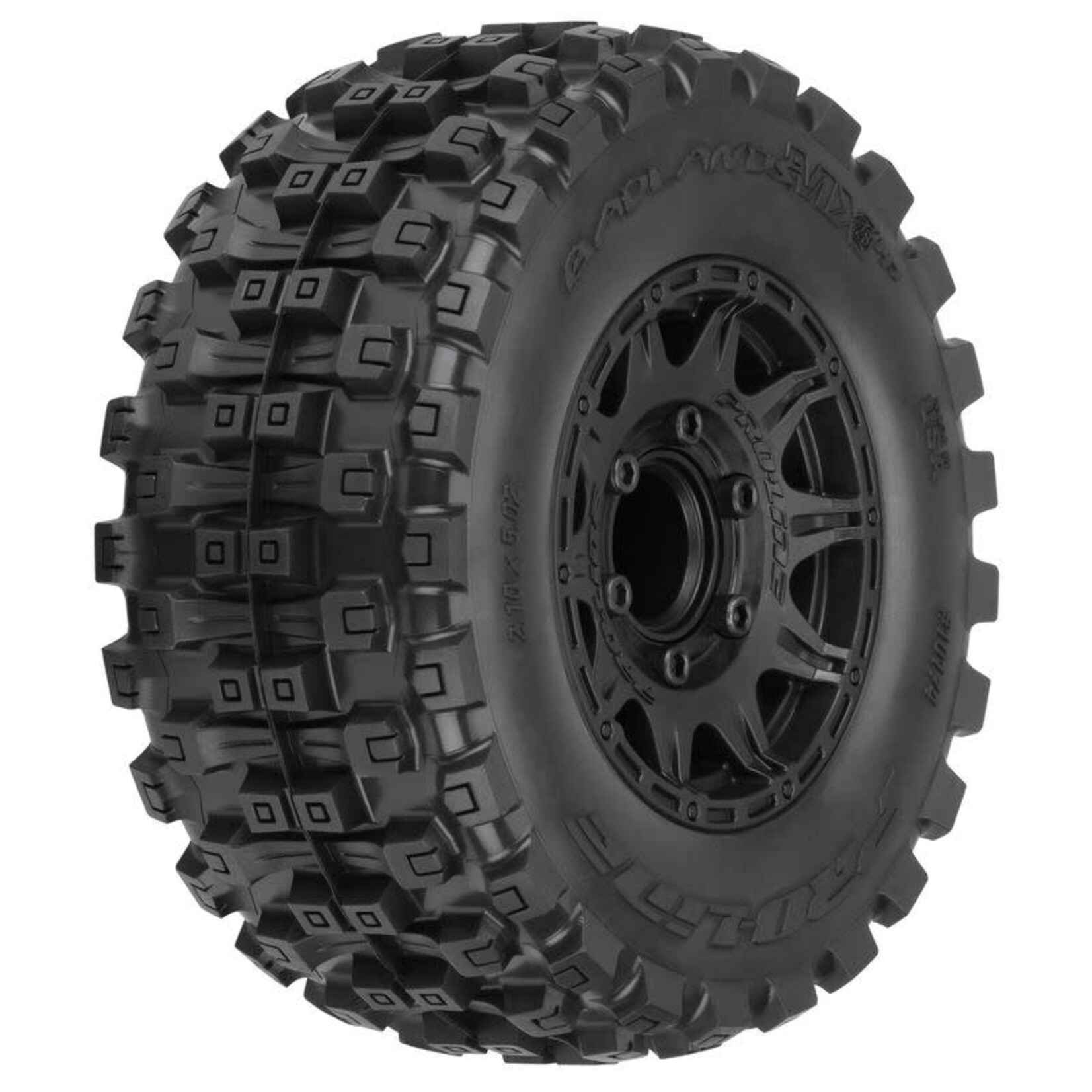 Pro-line Racing PRO1017410 Pro-Line 1/10 Badlands MX28 BELTED F/R 2.8" MT Tres Mounted 12mm Black  Raid (2)