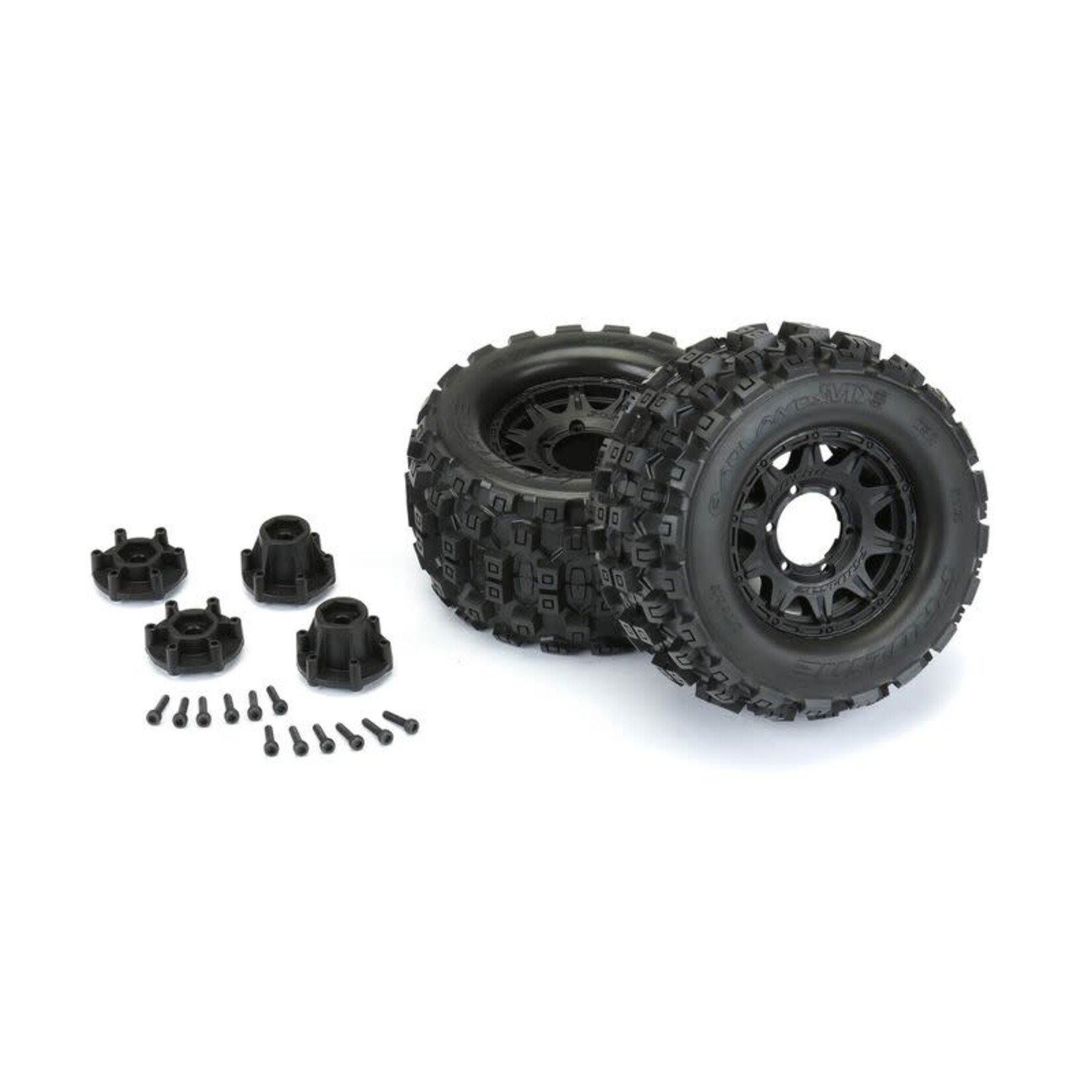 Pro-line Racing PRO1012510 Pro-Line 1/10 Badlands MX28 Fr/Rr 2.8" MT Tires Mounted 12mm Black  Raid (2)