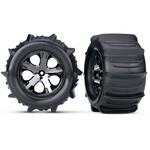 Traxxas TRA3689 Traxxas All-Star 2.8" Black Chrome Wheels & Paddle Tires (2)