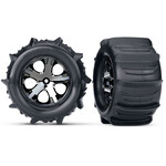 Traxxas TRA3689 Traxxas T&W Paddle Tires/Black Chrome Wheel