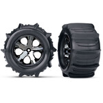 Traxxas TRA3689 Traxxas All-Star 2.8" Black Chrome Wheels & Paddle Tires (2)