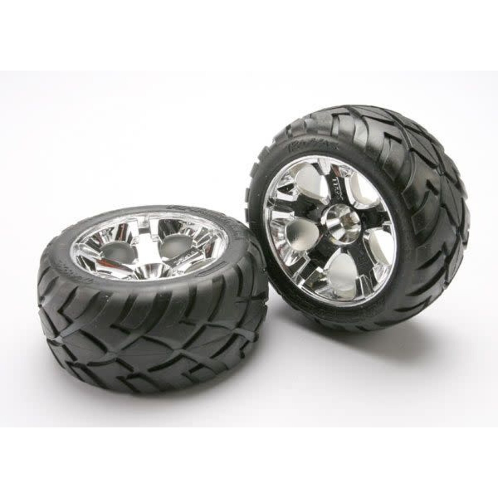 Traxxas TRA5577R Traxxas Anaconda Tires w/All-Star Front Wheels (2) (Jato) (Chrome) (Standard)
