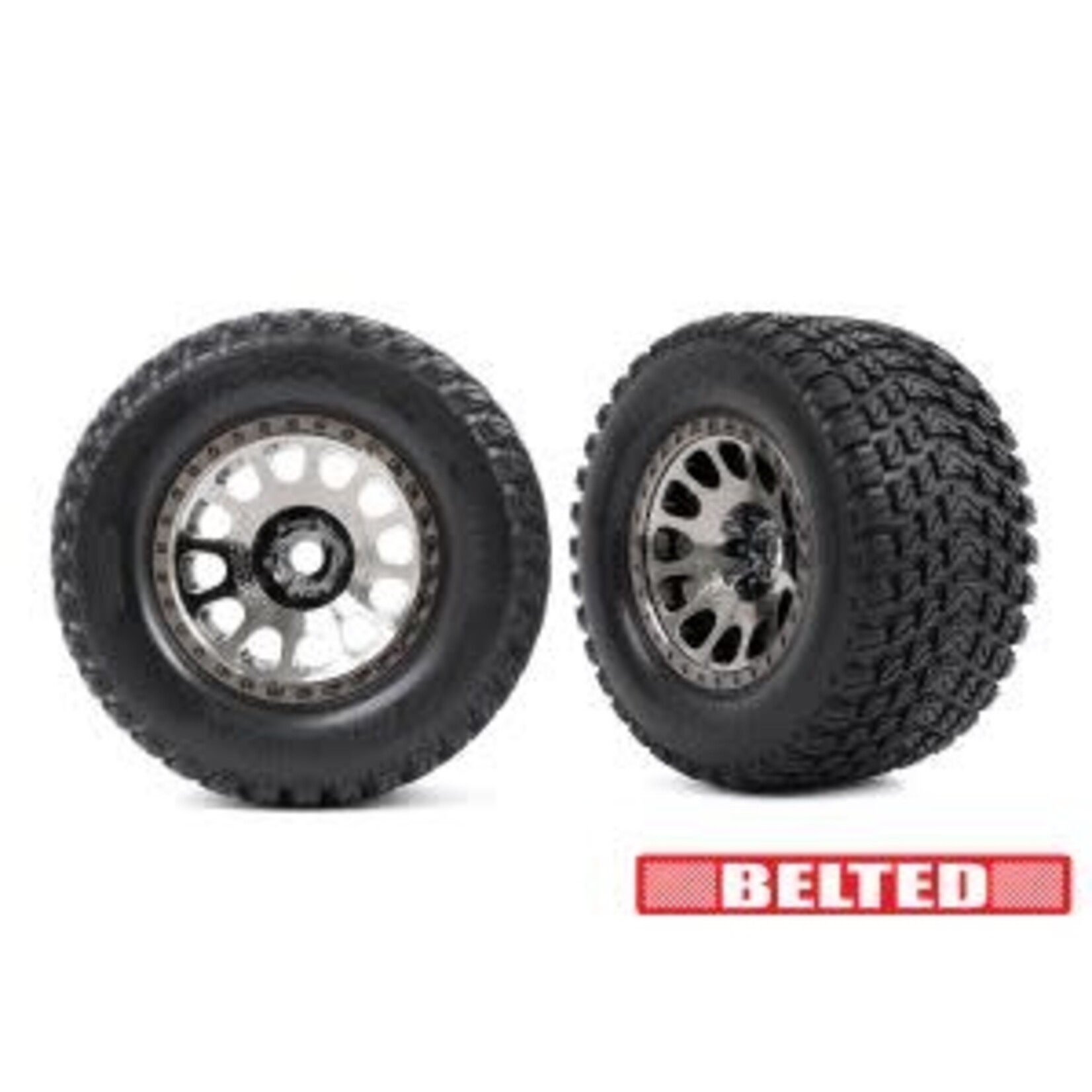 Traxxas TRA7862X Traxxas XRT Black Wheels w/ Belted Gravix Race Tires (L&R)