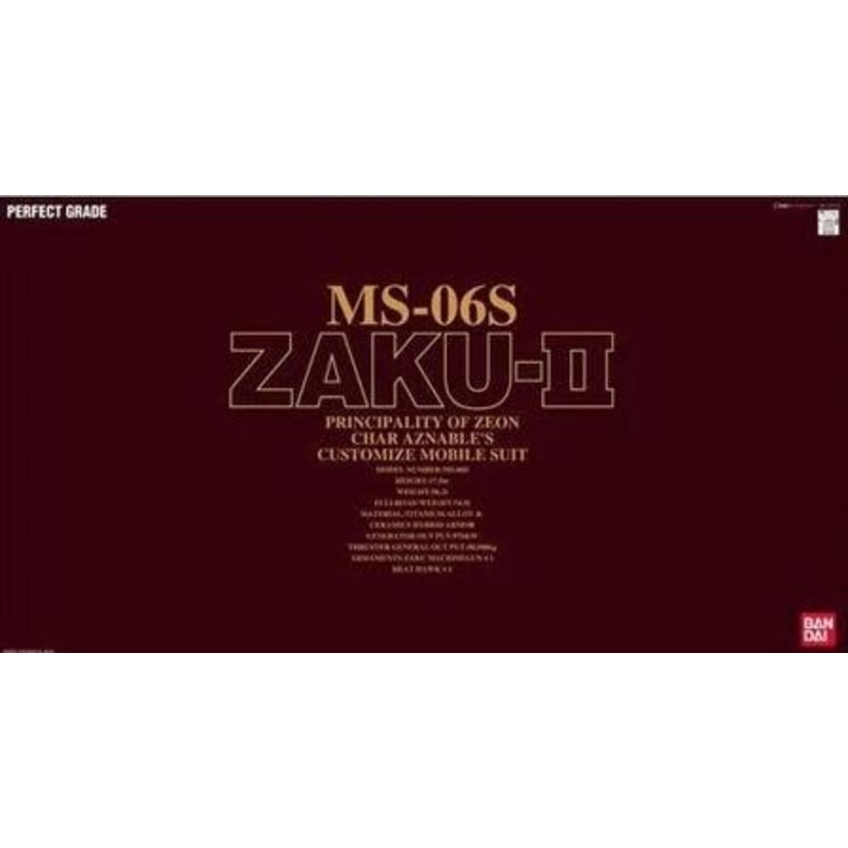 Bandai BAN0071870 Bandai PG MS-06S Char's Zaku II "Mobile Suit Gundam"