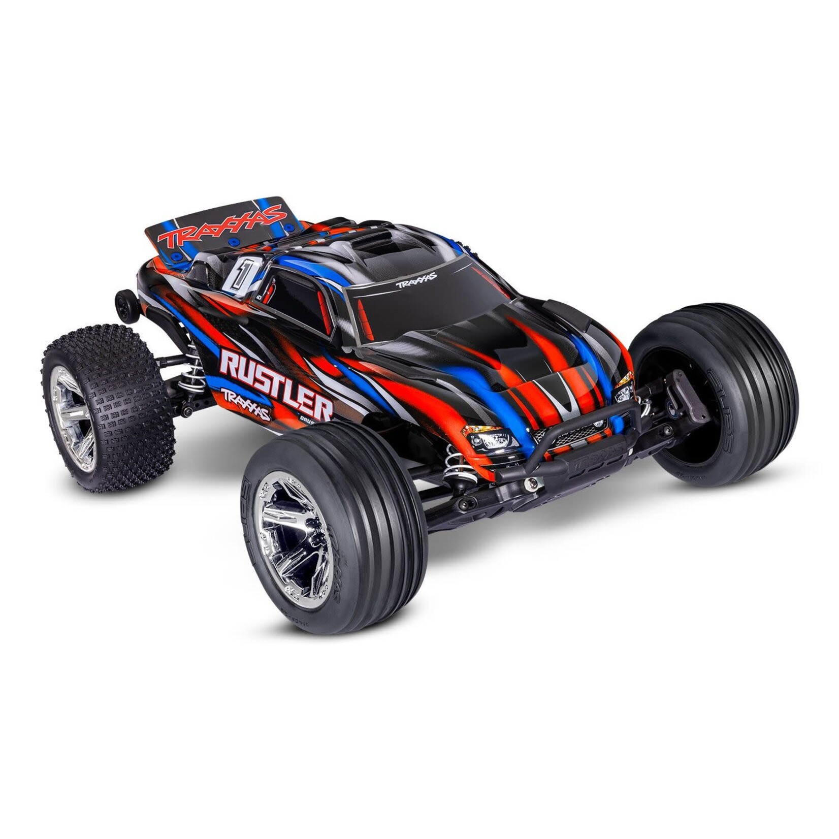 Traxxas TRA37354-4-RED Traxxas Rustler 2WD BL-2s HD RED