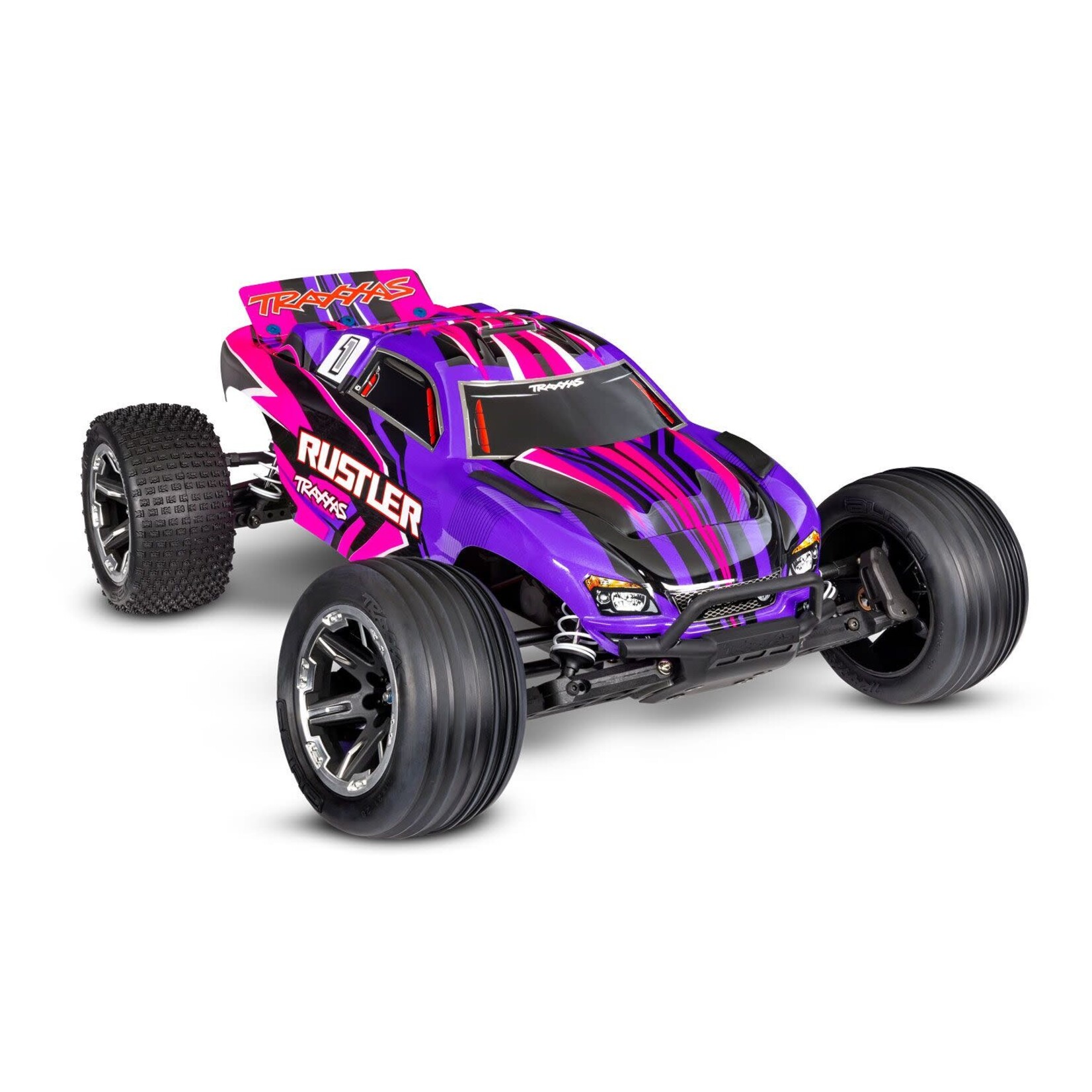 Traxxas TRA37254-8-PINK Traxxas Rustler 2WD HD w/USB-C Pink